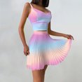 thumbnail image 4 of Mujeres Casual Verano Cuello Redondo Sin Mangas Tops Y Falda Conjunto De Dos Piezas Traje Wmkox8yi  bvn3530, 4 of 9