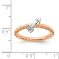 thumbnail image 5 of Stackable Expressions Sterling Silver Rose Gold and Rhodium-plated Arrow Ring, 5 of 8