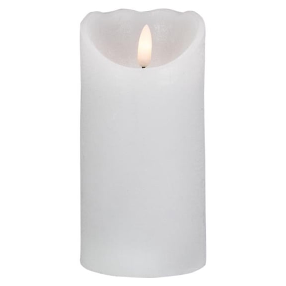 6 in. Flameless Battery Operated Pillar Christmas Decor Candle, White