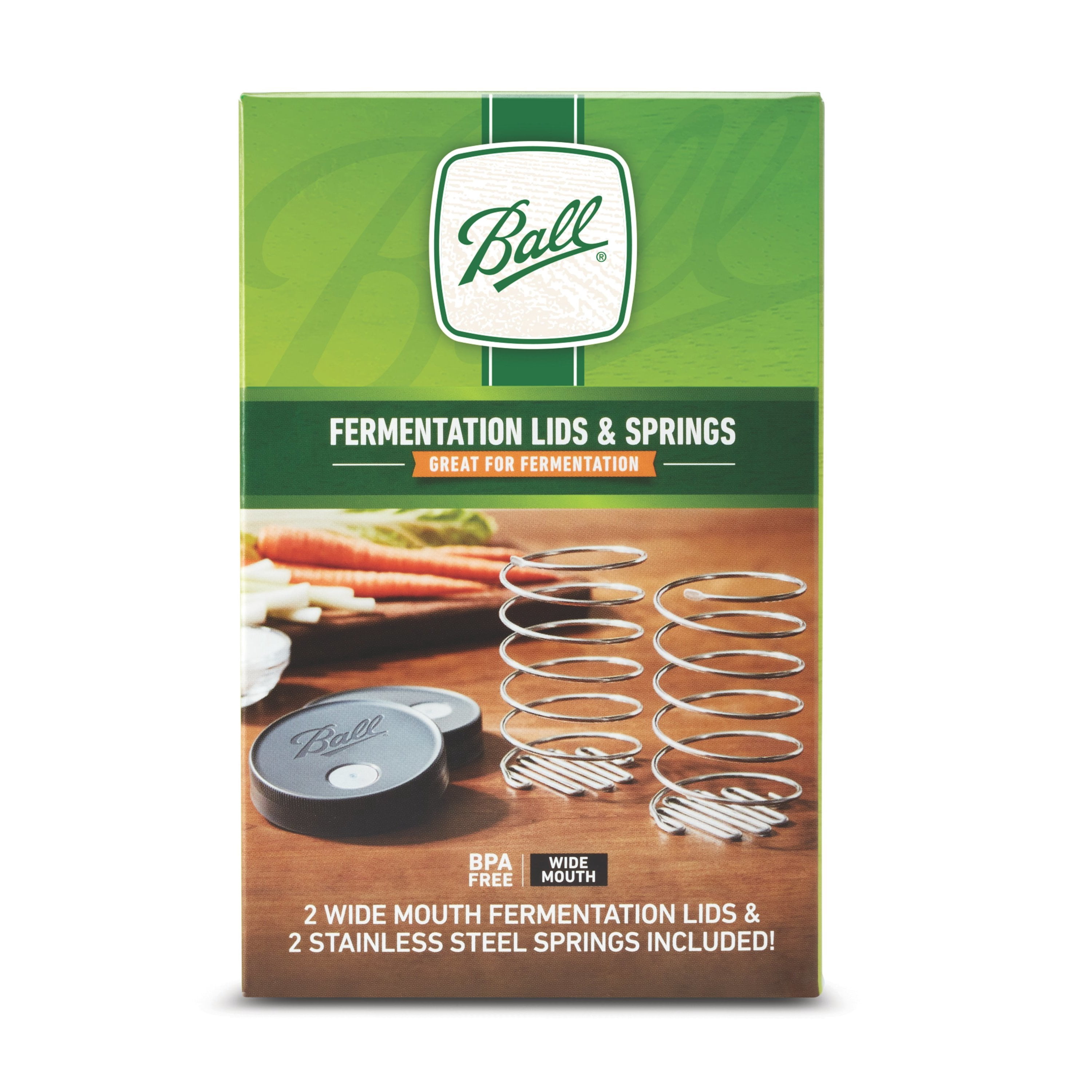 Ball® Jar Wide Mouth Fermentation Lids, Mason Jar Lids, Stainless Steel Spring Fermentation Weights