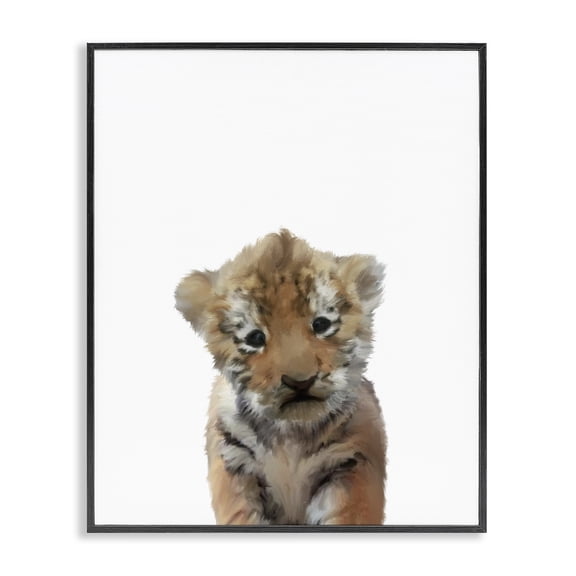 The Kids Room by Stupell Baby Tiger Animal Kids Painting Framed Giclee Texturized Art by Leah Straatsma