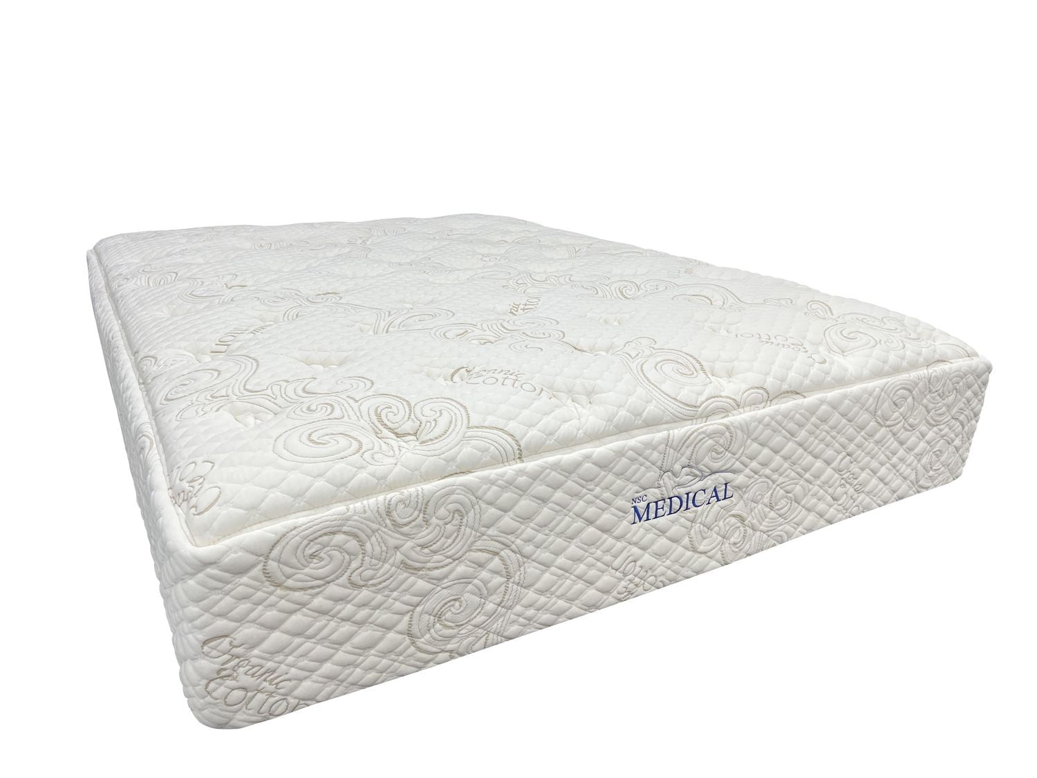 NSC Medical - Matelas grand lit hybride de en latex et à ressorts ensachés