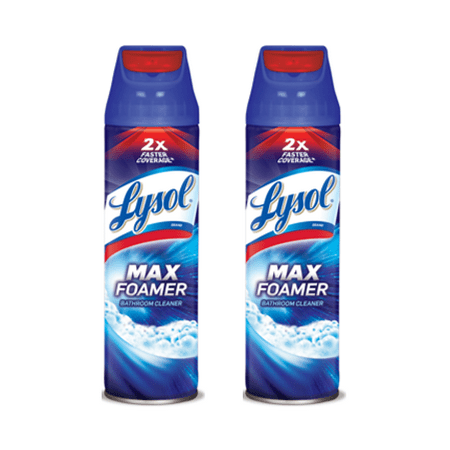 Foaming Bathroom Cleaner - (2 Pack) Lysol Max Foamer Bathroom Cleaner, 19oz, 2X Faster Coverage