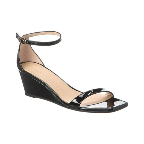 Stuart Weitzman Nudistcurve 50 Patent Wedge Sandal, 6.5