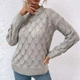 thumbnail image 6 of Black and Friday Deals 2023 Cotonie Women's Winter Collar Strapless Sweater Long Sleeve Halter V-Neck Hollow 2023 Trendy Casual Tops,Gray,L, 6 of 7