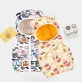 thumbnail image 3 of Esaierr Newborn Toddler Candy Color down Cotton Vest 9M-5Y Boys Girls Cartoon Printing Waistcoat Hooded Lightweight Winter Vest Tops Warm Cotton Sleeveless Jacket Fall Winter, 3 of 7
