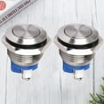 thumbnail image 6 of Guyelim Horn Switch 2Pcs Flat Head 16mm Momentary Push Button Horn Switch for Doorbell Boat Car Waterproof Metal (Silver), 6 of 10