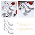thumbnail image 5 of Ensemble de 3 Cuillères et Fourchettes à Manche Courbé Cuillères de Service Couverts en Acier Inoxydable, 5 of 5