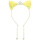 thumbnail image 1 of FELTECHELECTR Diadema con orejas de gato y lentejuelas, accesorio para el cabello para fiestas de cosplay, diadema con colgante de perla, 1 of 7