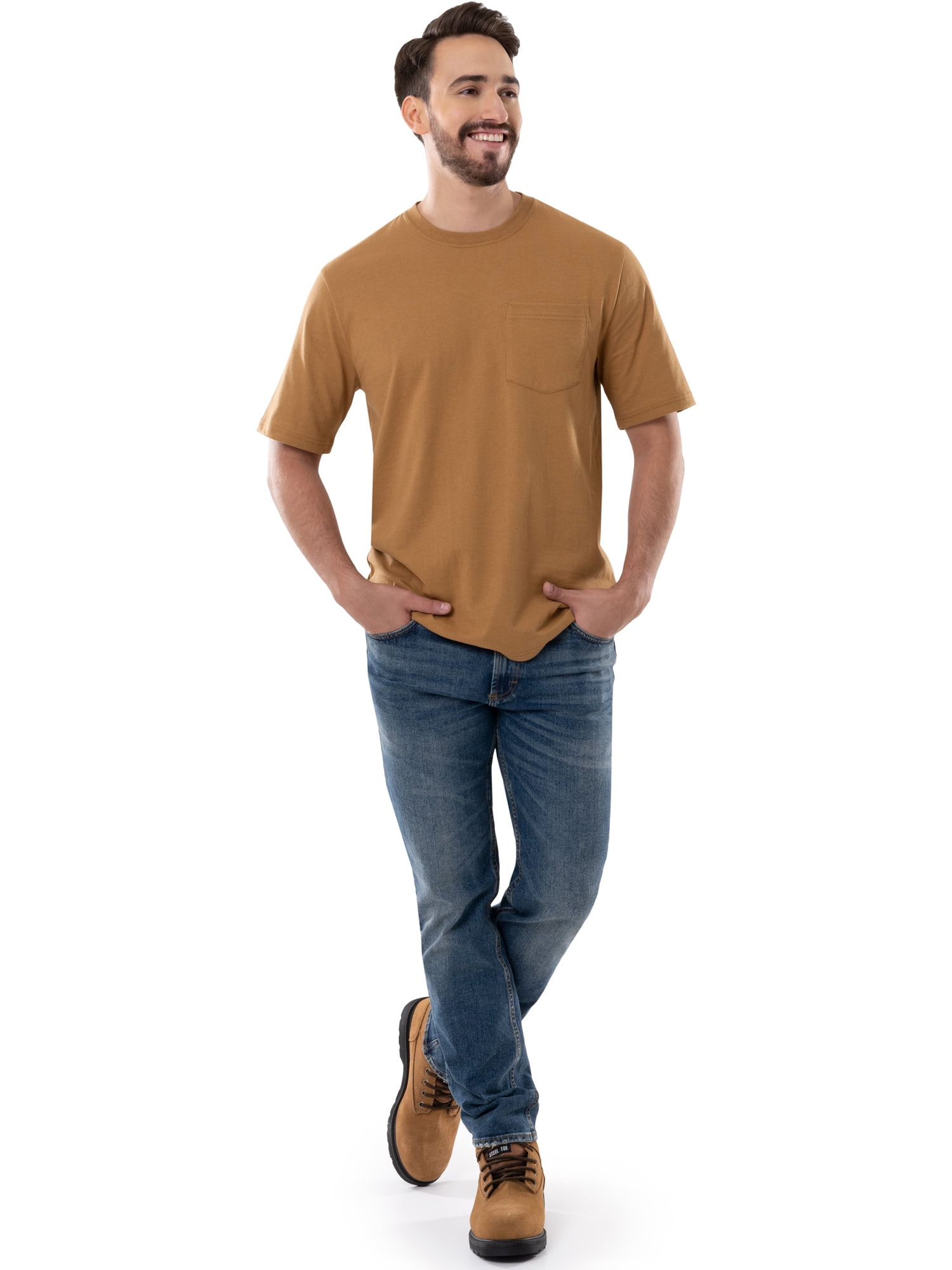 Brahma Men's Short Sleeve Workwear T-Shirt, Size S-4XLT (Men's, Big Men's, and Tall)