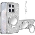 thumbnail image 1 of wonima11 for Motorola Edge 5G 2025 Case [MagSafe Compatible] Glitter Card Clear Back Cover with Ring Kickstand, Lanyard, Mirror Soft TPU Protective Cover for Moto Edge 5G 2025 Phone Case, Silver, 1 of 1