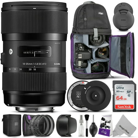 Sigma 18-35mm F1.8 Art DC HSM Lens for Canon DSLR Cameras w/Sigma USB Dock & Advanced Photo and Travel Bundle (Sigma 4 Year USA