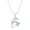 Necklace - Aqua, variant on Double Dolphin Pendant Necklace Earring Rhinestone Crystal Rhodium Plated 17 Inch Snake Chain J0687-CR
