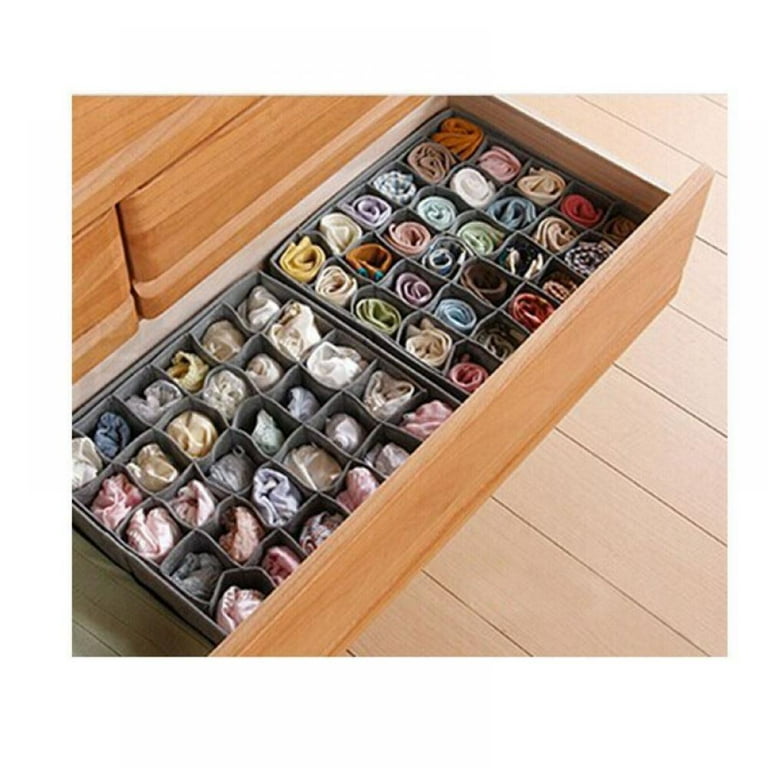 Drawer Folding 30 Compartment Removable Tie Necktie Socks Organizer Storage  Box - Gray - 13.4 x 12.6 x 4(L*W*H) - Bed Bath & Beyond - 17591788