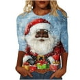 thumbnail image 2 of Craaazy Christmas Tops for Women Christmas Holiday Print 3/4 Sleeve Xmas Blouse Gifts, 2 of 5
