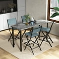 thumbnail image 2 of Gymax Folding Bar Stools Set of 6 Patio Sling Chairs w/ Backrest Humanized Footrest Blue, 2 of 8