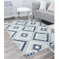 thumbnail image 4 of Soleil BR30I Ice Blue Tribal Moroccan blue Area Rug, 5'x7', 4 of 10