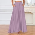 thumbnail image 4 of adaychics Satin Maxi Skirt High Waisted Womens Satin Skirts A Line Casual Summer Outfit with Pockets for Parties, 4 of 6