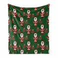 thumbnail image 1 of Geometric Soft Flannel Fleece Throw Blanket, Santa Claus Holding Present Bag on Vibrant Background Happiness, Cozy Plush for Indoor and Outdoor Use, 50" x 60", Green Ruby White, by Ambesonne, 1 of 6