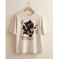 thumbnail image 3 of Custom Black Cat Guitar Bootleg Retro 90s Dance T-Shirt for Cat Lovers, 3 of 5