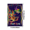 thumbnail image 3 of Carnival Garden Flag Outdoor Patio Decoration 45x30cm Holiday Party Flag Polyester Fabric Windproof for Yard Doorstep Festival Decor with Vibrant Mardi Gras Themes, 3 of 5