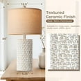 thumbnail image 3 of 23" Modern Ceramic Table Lamp Set of 2, Table Lamps for Living Room, Rustic Farmhouse Bedside Lamps Nightstand lamp for Bedroom, White Desk Lamp for End Table Home Decor Beige, 3 of 18