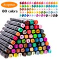thumbnail image 3 of 80-Color Dual Tip Alcohol Markers for Artists -Coloring and Painting Supplies, (80 Black Shell), 3 of 9