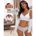 thumbnail image 2 of Sujetador HORISUN, cómodo, inalámbrico, sin costuras, para flexiones, blanco, L, 2 of 7