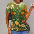 thumbnail image 6 of Nostalgic Vintage Floral Women's Short Sleeve Tops Casual Blouses T Shirt, 6 of 6