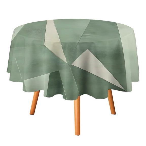 36x36in Round Tablecloth Car Line Straight And Dense Wireless Head Gap Durable Easy To Clean For Picnic Living Room Dining Room PaleGreen Geometric Lines_4