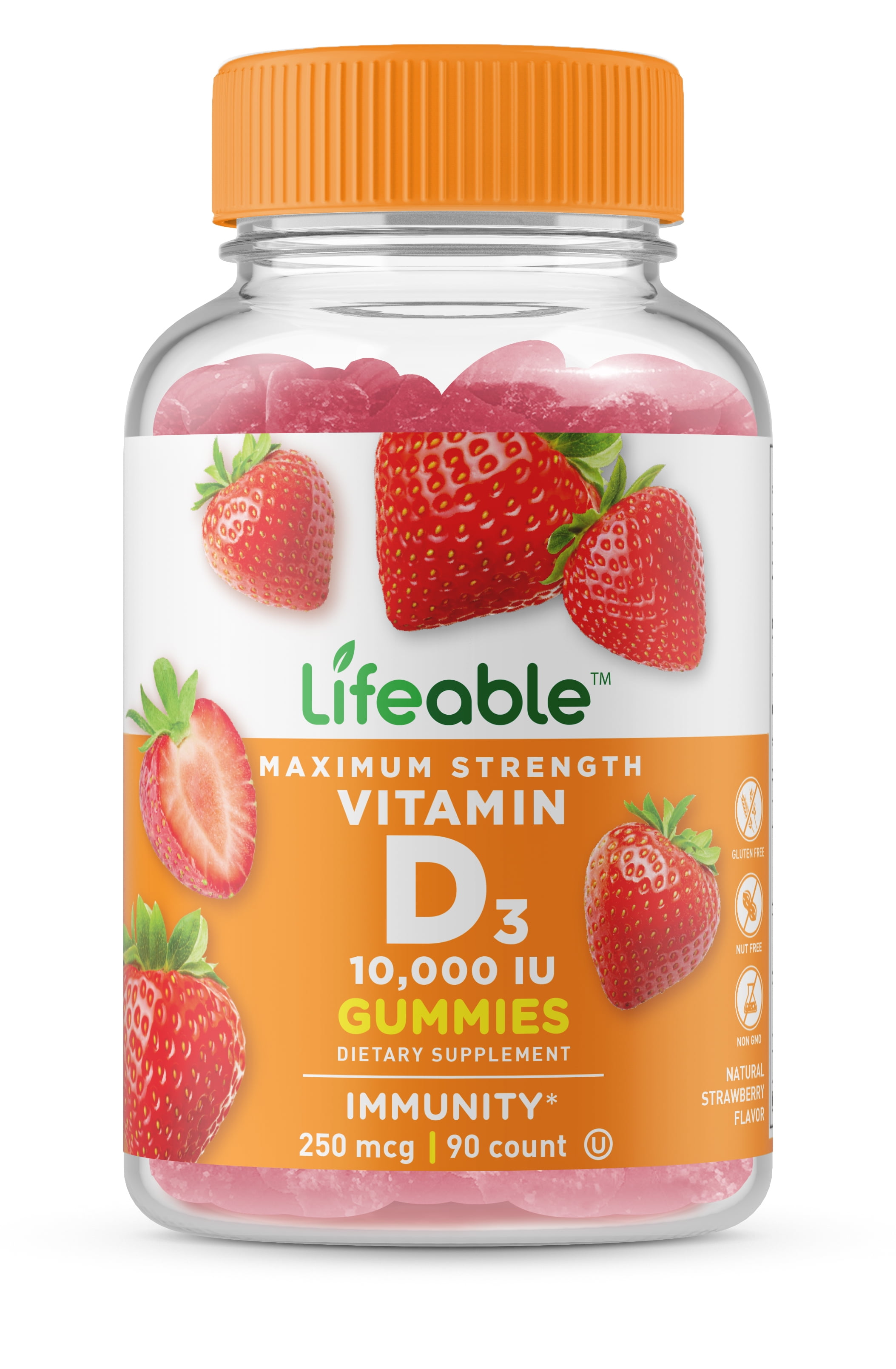 Lifeable Vitamin D - 10,000 IU - 90 Gummies