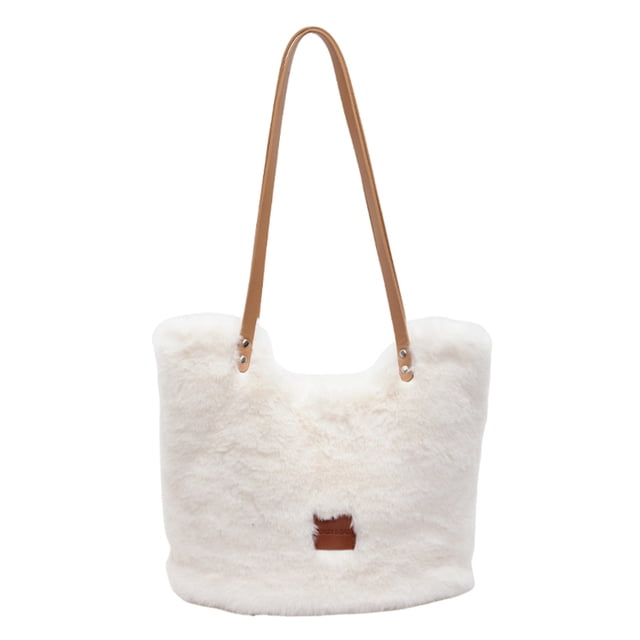 Bolso Borroso para Axila Hombro Mujer Sólido Felpa Gran Capacidad