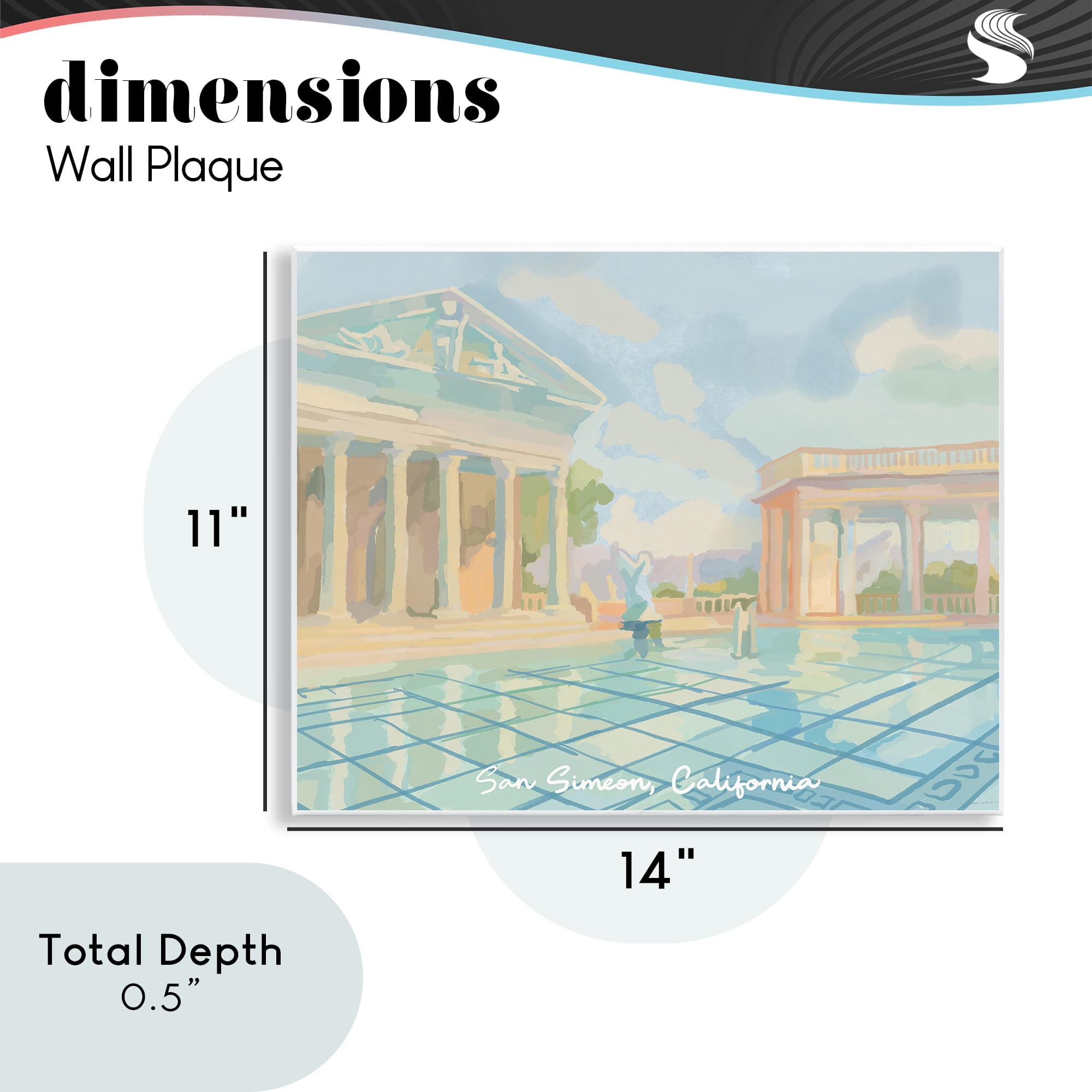 Stupell Industries San Simeon California Wall Plaque Art, design by Amelia Noyes
