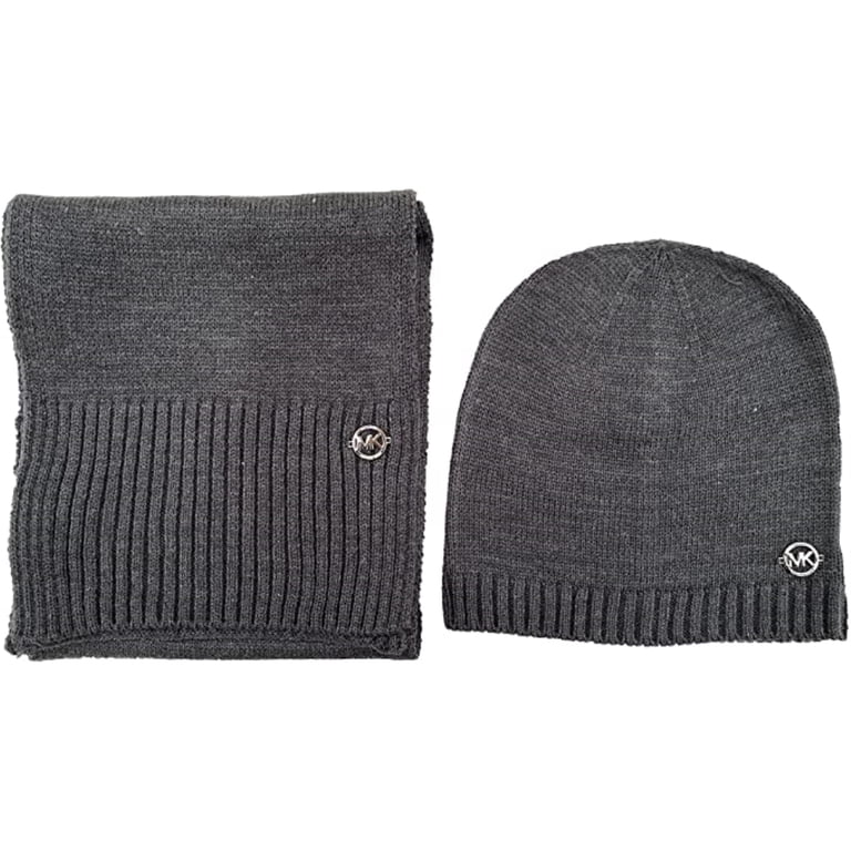 ?NWT MICHAEL KORS CLASSIC RIBBED SCARF & HAT BELLYBAND SET GRAY? Michael Kors Women main image 2