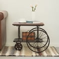 thumbnail image 3 of Industrial Wagon Style Coffee Table Rustic End Table Magazine Holder, 3 of 10