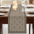 thumbnail image 3 of Table Runners 48 Inches Long Dress Scarves, Beige Boho Farmhouse Kitchen/Dining Table Runner, Short Coffee Tablerunners, Vintage Floral Abstract Art Ethic Tribe 13x48 Inch, 3 of 9
