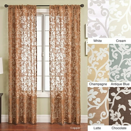 Bellino Scroll Rod Pocket 96 Inch Curtain Panel 53 X 96 Walmart