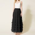 thumbnail image 2 of Gupgi Women Tutu Long Skirts Multilayer Solid Color High Waist Mesh Swing Cake Skirt, 2 of 8
