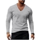 thumbnail image 2 of Ceisia Men's Slim-Fit Long-Sleeve V-Neck T-Shirt Multi-Solid for Summer Casual Gift, 2 of 6