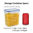 thumbnail image 2 of 6 Pack Airtight Food Storage Containers Set, BPA-Free Plastic, 54oz/1.5qt/1.6L, Multipurpose Kitchen Pantry Organizers for Sugar, Flour, Pasta, Peanut, Dishwasher Safe, Includes Labels & Marker, 2 of 8