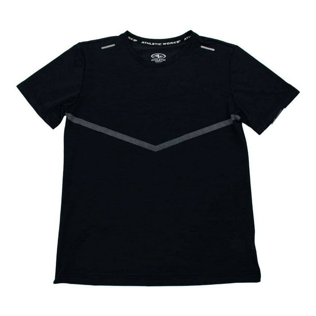 Playera Athletic Works para Caballero Cuello Redondo Manga Corta Estampado Dry Fit Azul Marino Talla CH