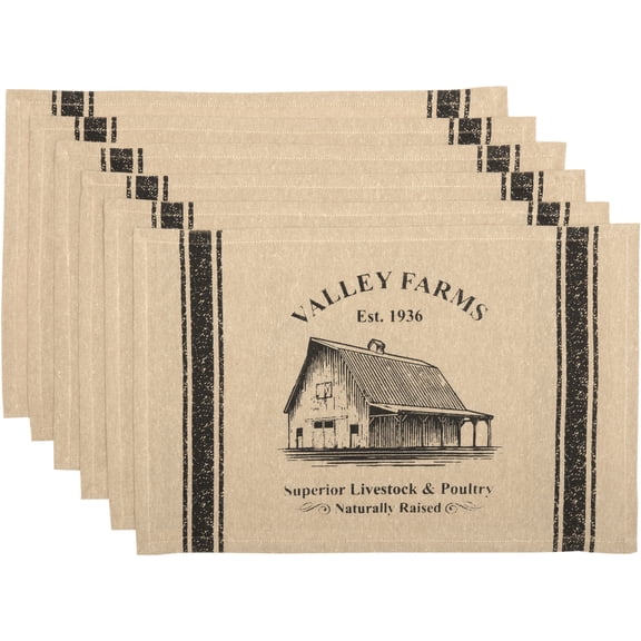 Valley Farms Barn Placemat Set of 6 12x18