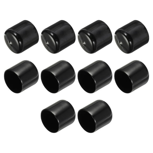 Uxcell 10 piezas Tapones de goma 31 mm (1.2") ID Cubierta redonda de tapón de rosca Protectores negros