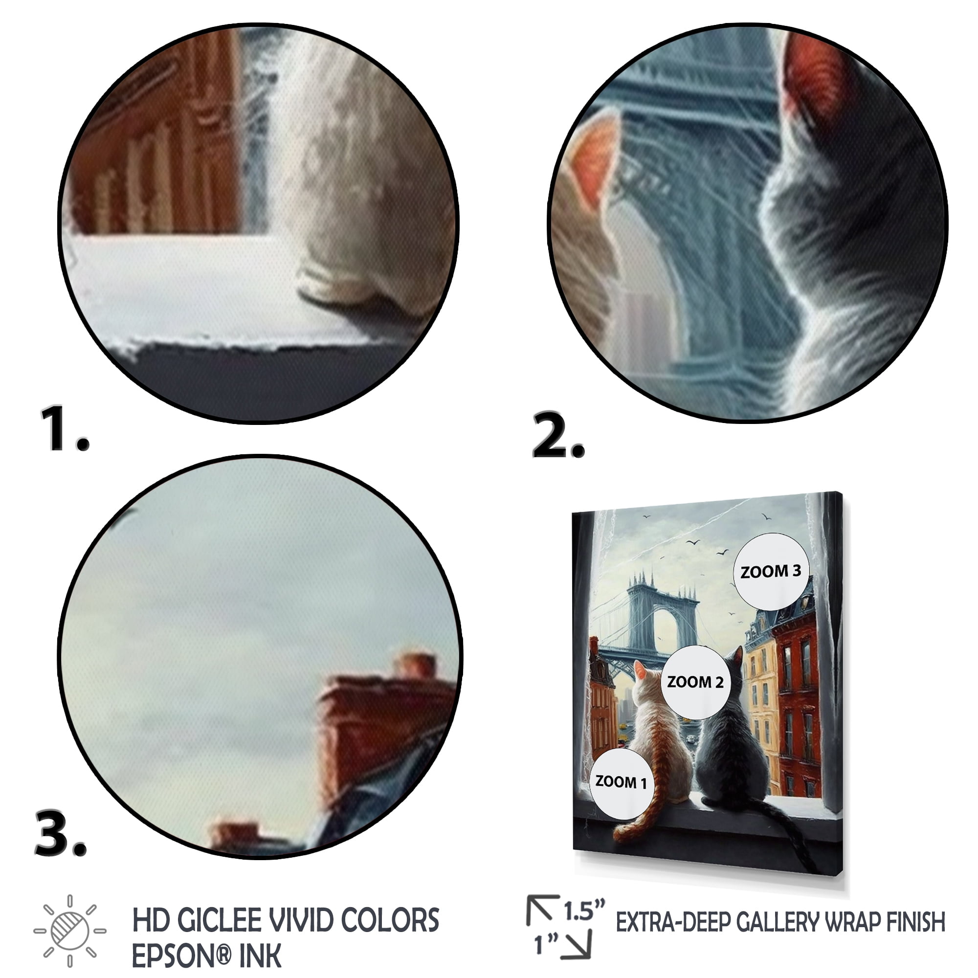 Designart Two Cats In The City I Canvas Wall Art