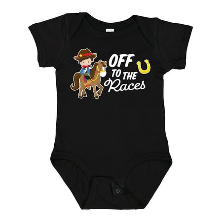 

Inktastic Off to the Races with Cowboy on Horse Gift Baby Boy Bodysuit