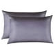 thumbnail image 1 of Juego de 2 fundas de almohada de seda Jocoku, 100% morera, color queen grey, 1 of 9