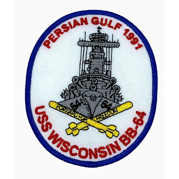 USS Wisconsin BB-64  Desert Storm Patch,4in- Sew On