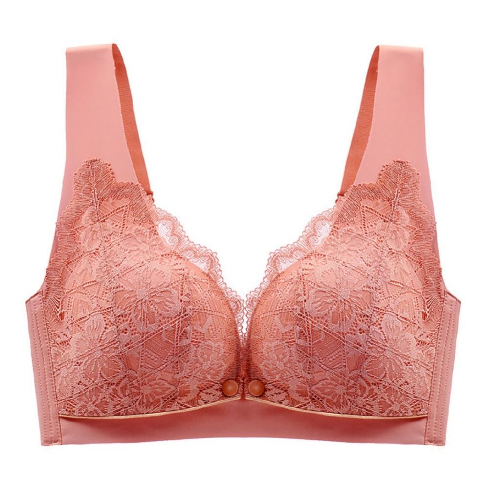 Women's Lace Front Snap Nursing Underwear Thin Breathable Unwired