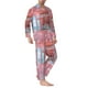 thumbnail image 2 of Fotbe Pastel Pink Beach Cafe Pijama de Hombre con Estampado de Manga Larga, Conjunto de 2 Piezas, Ropa de Dormir Suave y Cómoda con Bolsillos-Large, 2 of 7