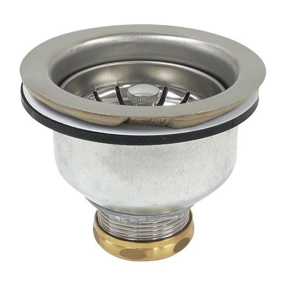 Perfect Putty Sink Drain,4 in Dia,SS 59-3190